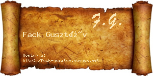 Fack Gusztáv névjegykártya